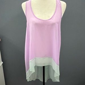 Gianni Bini Pastel Sheer High-Low Tunic Top Sz Lg